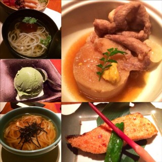 Kaiseki-Last part: Wagyu, Salmon, Fish Noodles, Udon, Ice-cream - ใน尖沙咀 จากร้านUnkai Japanese Cuisine (尖沙咀)|ฮ่องกง