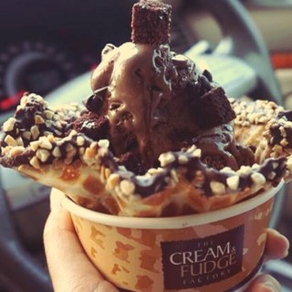 choc waffle bowl, chocolate ice cream - Kuala Lumpur City Center / The Cream & Fudge Factory (Kuala Lumpur City Center)|Klang Valley