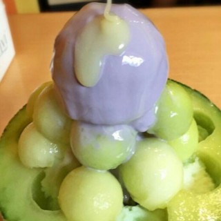 Bingsoo melon with ice cream taro - dari Pungopang (Pantai Indah Kapuk) di Pantai Indah Kapuk |Jakarta