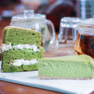 Matcha Chiffon Cake (left) and green tea cheesecake (right) - Sheung Wan's Teakha (Sheung Wan)|Hong Kong