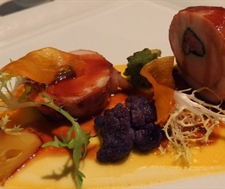 Free Range Chicken with Foie Gras, Prosciutto and Sweet Potatoes - dari ilLido Italian Dining + Lounge Bar (Sentosa) di Sentosa |Singapura
